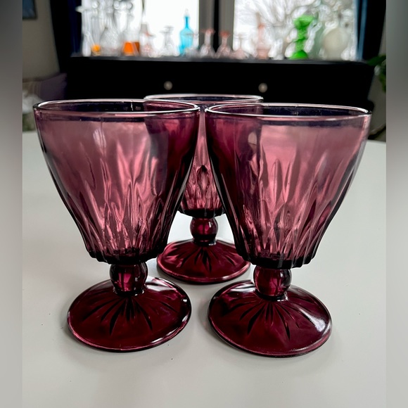 Hazel Atlas Other - Vintage | Hazel Atlas | Moroccan Amethyst | Goblets - Glasses | Trio (3)
